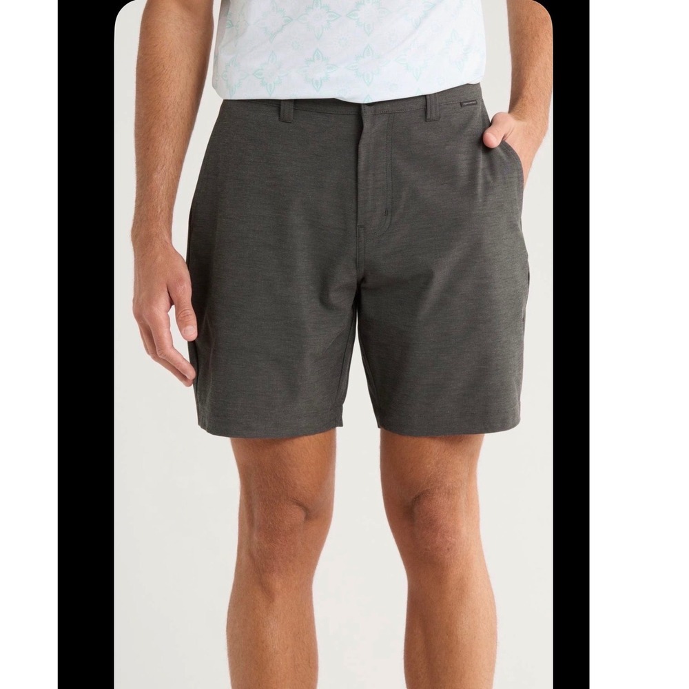TravisMathew Hefner 3.0 Shorts Mens 38 Grey Charcoal Golf Performance A4G469
